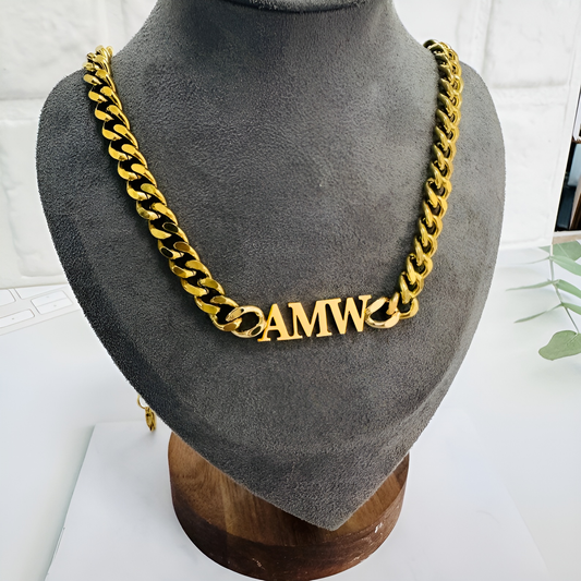 Custom Name Cuban Chain|24K Gold Plated