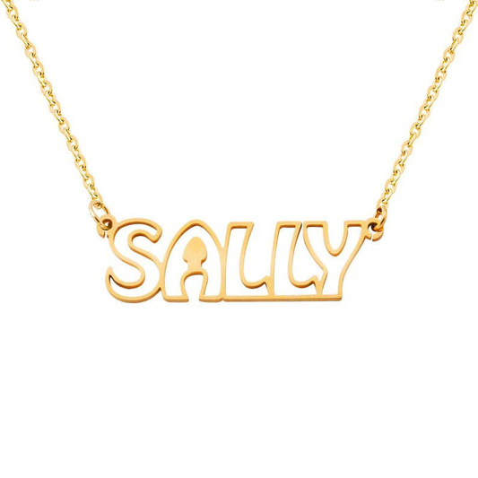Hollow Name Necklace|24K Gold Plated