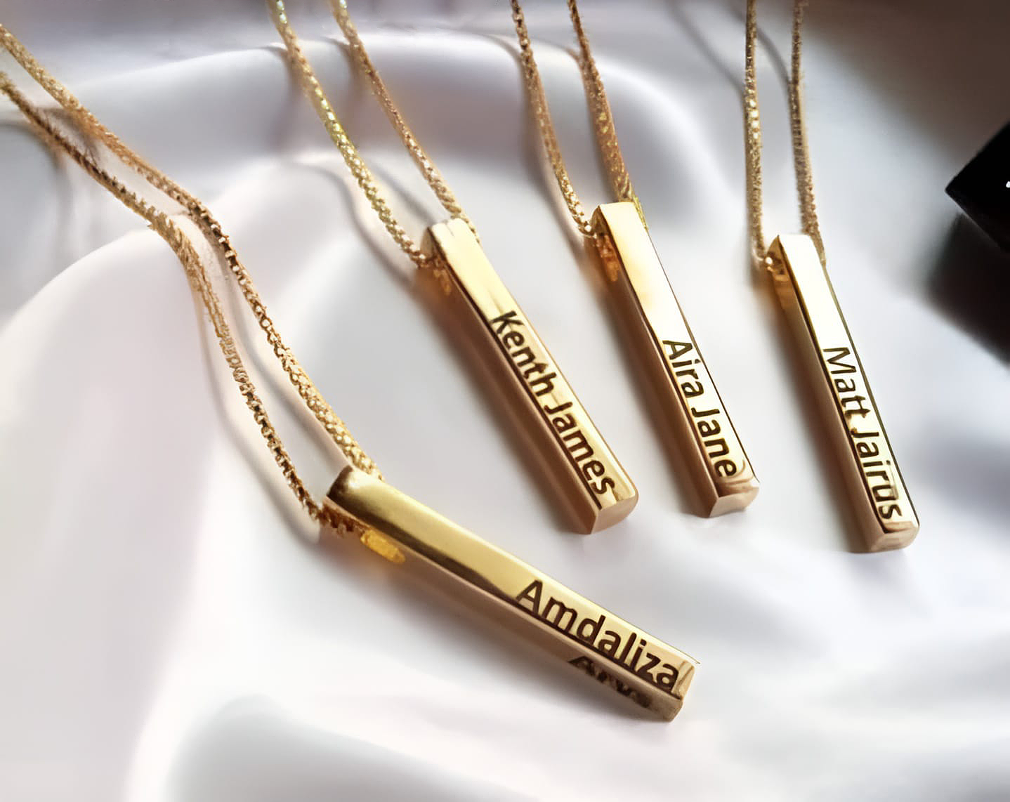 Custom Name Bar Necklace|24K Gold Plated
